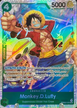 • Monkey.D.Luffy • PRB02-005 SR Premium Booster Holo Foil One Piece TCG NM - Image 1