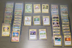 Pokemon Cards Base Set 4th Print 1999-2000 Lot Mostly LP 70 Card PSA 7 Dragonair - Image 1