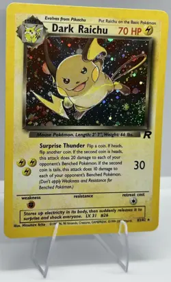 2000 Pokemon Team Rocket Dark Raichu Holo #83/82 - Image 2