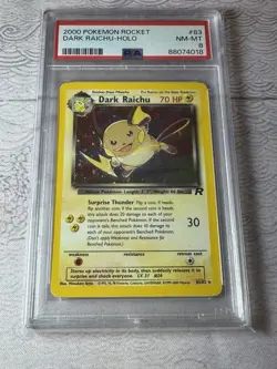 2000 POKEMON ROCKET UNLIMITED #83 DARK RAICHU-HOLO PSA 8 - Image 1