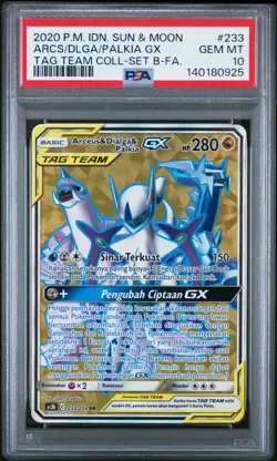 Arceus & Dialga & Palkia GX Tag Team Full Art #233 Pokemon PSA 10 Gem Mint - Image 1