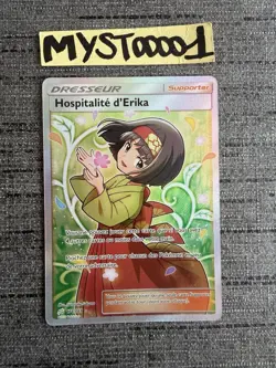 Carte Pokemon Hospitalite D’Erika 174/181 Full Art Team UP Duo De Choc Francais - Image 1