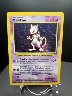 Pokemon TCG WOTC Base Set Mewtwo 10/102 Holo Rare MP - Image 1