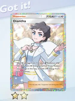 Pokemon TCG Pocket - Diantha - 2⭐ Trainer Card - English - Fast Delivery - Image 1