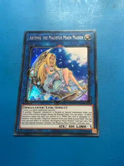 YUGIOH Secret Rare Artemis, The Magistus Moon Maiden BLCR-EN095/RA01-EN049 1st - Image 1