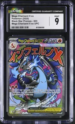 MEGA CHARIZARD X ex 023 Black Star Promo Pokemon Charizard UPC CGC 9 Mint *mv - Image 1