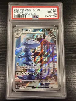 Pokemon TCG Steelix Paradox Rift Holo Card 208/182 PSA 10 - Image 1