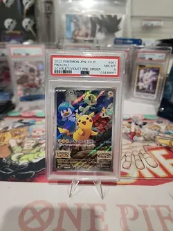 Pokemon TCG JPN Pikachu 001/SV-P Scarlet & Violet Pre-Order Promo PSA 8 - Image 1