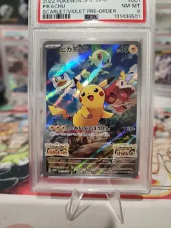 Pokemon TCG JPN Pikachu 001/SV-P Scarlet & Violet Pre-Order Promo PSA 8 - Image 2