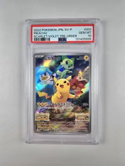 PSA 10 Pikachu 001/SV-P Japanese Scarlet/Violet Pre-Order Promo Japanese Pokemon - Image 1