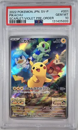 PSA 10 Pikachu 001/SV-P Japanese Scarlet/Violet Pre-Order Promo Japanese Pokemon - Image 3