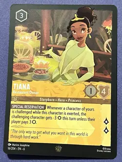 Disney Lorcana -Tiana Restaurant Owner, Legendary Foil - Azurite Sea 16/204 - Image 1