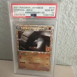 PSA 10 Donphan 019/025 Japanese 25th Anniversary Celebrations Pokemon Card - Image 1