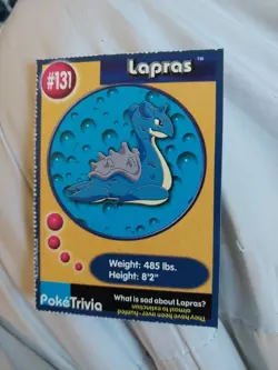 Vintage VTG Lapras Pokemon Pokemon BK Burger King TRADING CARD 131 NINTENDO Film - Image 1