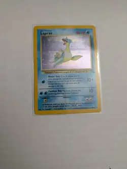 Pokemon TCG Lapras Fossil Holo Unlimited Rare Card 10/62 MP - Image 1