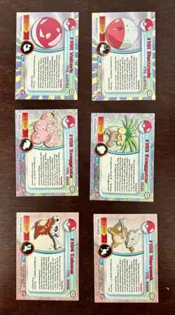 Lot of 6 cards. 2000 Topps Series 2 Pokemon Blue Logo TV Animation Edition - Image 1