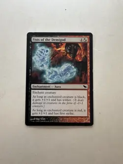 Fists of the Demigod LP Shadowmoor Magic The Gathering Mtg Lightly Played Aura - Image 1