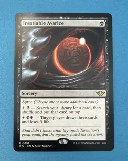 MTG Insatiable Avarice OTJ 0091 R NM Regular - Image 1
