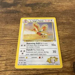Pokemon TCG Lt. Surge's Fearow Holo Rare Card 7/132 Gym Heroes Series - Image 3
