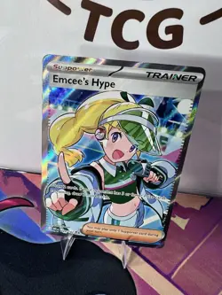 Pokemon TCG Emcee's Hype 220/182 Ultra Rare Holo Full Art Sv10: Destined Rivals - Image 2