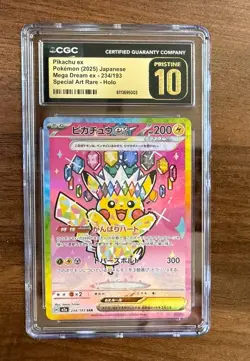 Pokemon Pikachu 234/193 M2a: Mega Dream Ex Holo Special Art Rare CGC Pristine 10 - Image 1