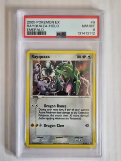 2005 POKEMON EX EMERALD #9 RAYQUAZA PSA 8 - Image 1