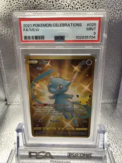 2021 Pokemon Celebrations Mew Full Art 025/025 PSA 9 - Image 4