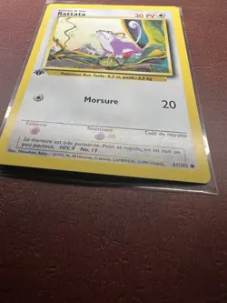 Rattata 61/102 Carte Pokemon Set De Base Edition 1 NEUVE - Image 4