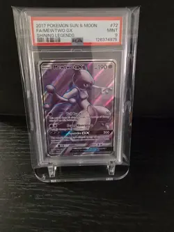 PSA 9 2017 POKEMON SUN & MOON SHINING LEGENDS FULL ART/MEWTWO GX 72 - Image 1