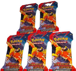 POKEMON TCG: (5) DESTINED RIVALS BLISTER SLEEVE BOOSTER PACKS NISP - Image 1