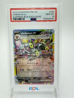 2025 Pokemon - Umbreon Ex - 060/131 - Prismatic Evolutions Surprise Box - PSA 10 - Image 1