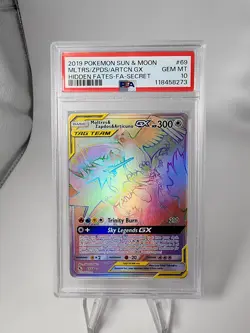 2019 Pokemon Hidden Fates Moltres & Zapdos Articuno Tag Team 69/68 PSA 10 - Image 1