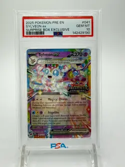 2025 Pokemon - Sylveon Ex - 041/131 -Prismatic Evolutions Surprise Box- PSA 10 - Image 1