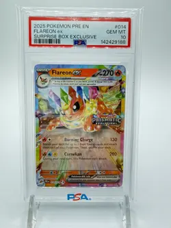 2025 Pokemon - Flareon Ex - 014/131 -Prismatic Evolutions Surprise Box- PSA 10 - Image 1
