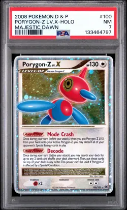 2008 POKEMON DIAMOND & PEARL MAJESTIC DAWN #100 PORYGON-Z LV.X-HOLO PSA 7 - Image 1