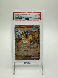 2025 Pokemon - Flareon Ex - 014/131 -Prismatic Evolutions Surprise Box- PSA 10 - Image 1