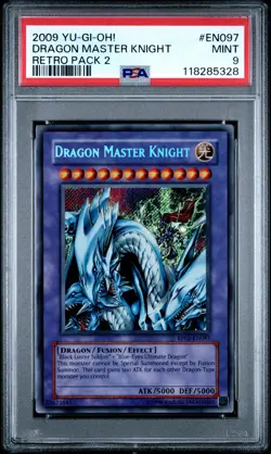 2009 YU-GI-OH! RP02-RETRO PACK 2 #EN097 DRAGON MASTER KNIGHT PSA 9 - Image 1