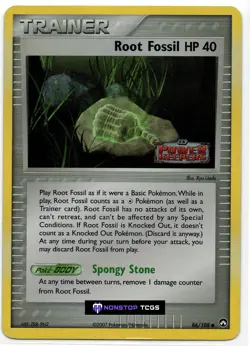 Root Fossil 86/108 Pokemon TCG EX Power Keepers Reverse Holo Stamped - Image 1