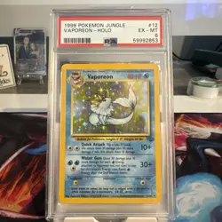 1999 POKEMON JUNGLE #12 VAPOREON-HOLO PSA 6 - Image 1