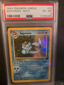 1999 Pokemon Jungle - Vaporeon 12/64 Jungle Holo Rare PSA 6 - Image 1