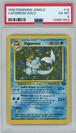 1999 Pokemon Jungle Vaporeon #12 Holo PSA 6 - Image 1