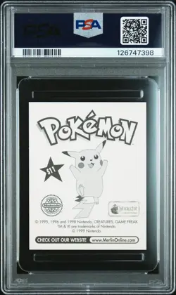1999 MERLIN POKEMON #S11 MEOWTH-PRISM PSA 8 - Image 2