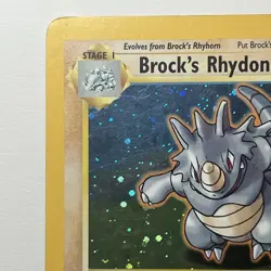 Pokemon TCG Brock's Rhydon Gym Heroes 2/132 Holo Unlimited Rare MP Card - Image 2