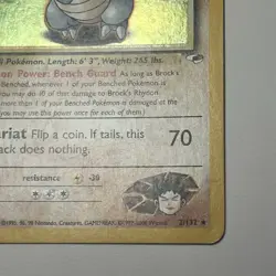 Pokemon TCG Brock's Rhydon Gym Heroes 2/132 Holo Unlimited Rare MP Card - Image 4