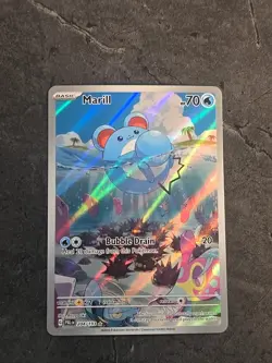 Pokemon TCG Marill Paldea Evolved Holo Card 204/193 Illustration Rare NM - Image 1