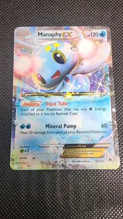 Manaphy EX 32/122 Holo Ultra Rare – XY BREAKpoint Pokemon Card – NM - Image 1