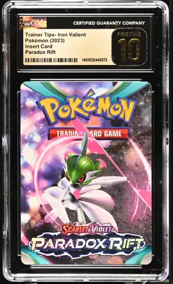 CGC Pristine 10 Pokemon Trainer Tips- Iron Valient Insert Card Paradox Rift - Image 1