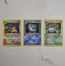 Pokemon Base Set 1. Edition Charizard, Blastoise, Venusaur Holo - Image 1