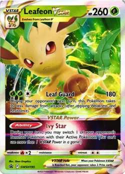 Pokemon TCG Leafeon VSTAR Sword & Shield SWSH195 Holo Promo NM - Image 1