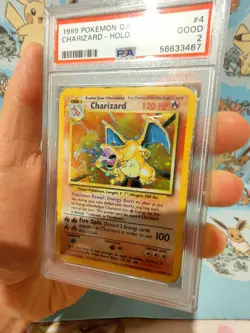 CHARIZARD BASE SET HOLO 1999 POKEMON CARD 4/102 PSA 2 WIZARDS OF THE COAST - Image 3